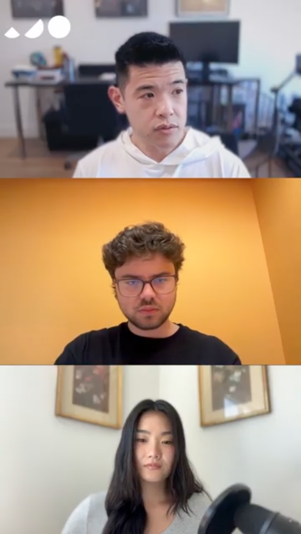 Daniel Ha, Gadi Borovich and the Slice host in the recorded conversation